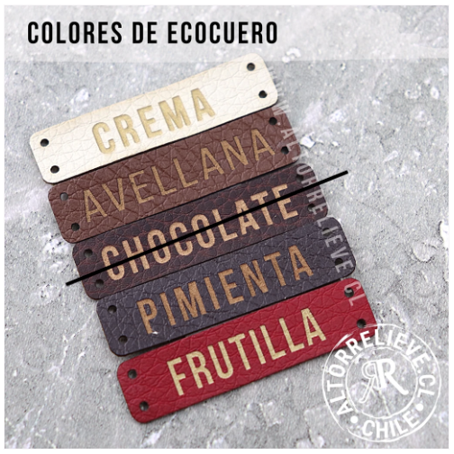 100 Etiquetas EcoCuero 2x1,5cm - Altorrelieve.cl