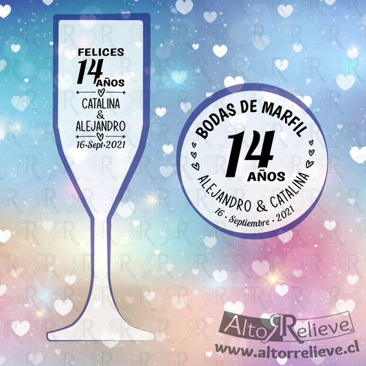 Set de Copas Regalo Aniversarios (Tú eliges el año!)