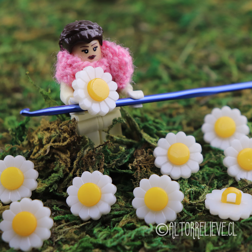 10 Botones Flor Margarita