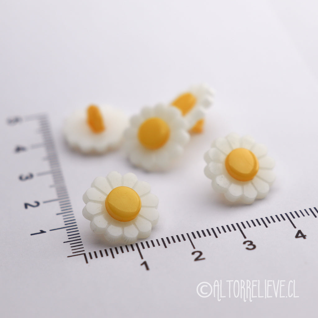 10 Botones Flor Margarita