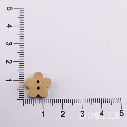 10 Botones de Madera Flor 12mm