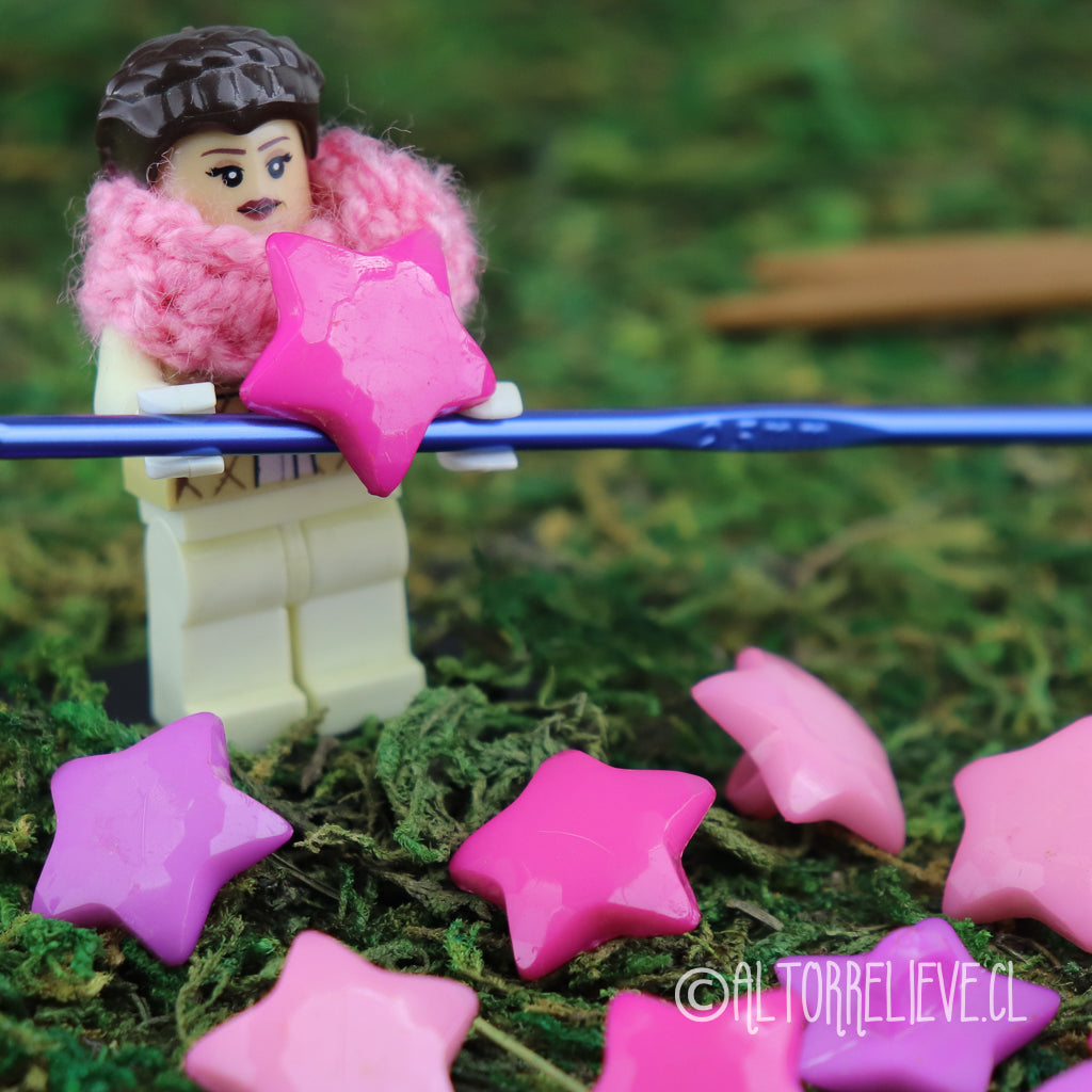 10 Botones Estrellas de Colores Resina 16mm