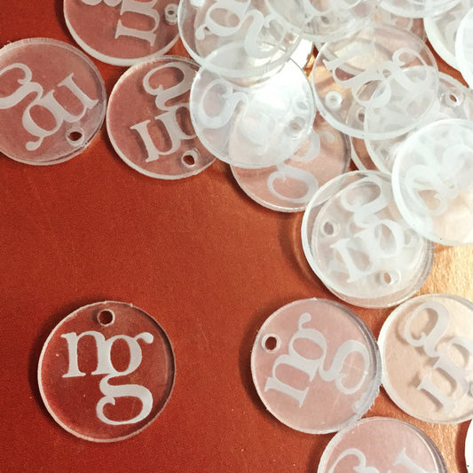 100 Etiquetas Acrílico Circular - Una Perforación - Etiquetas Acrílico - Altorrelieve Diseño