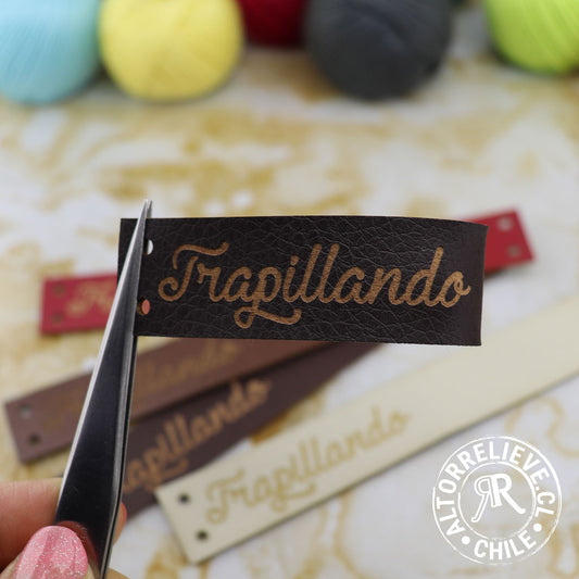 50/100 Etiquetas EcoCuero para Trapillo 13x2cm - Etiquetas EcoCuero - Altorrelieve Diseño