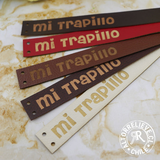 50/100 Etiquetas EcoCuero para Trapillo 18x2cm - Etiquetas EcoCuero - Altorrelieve Diseño