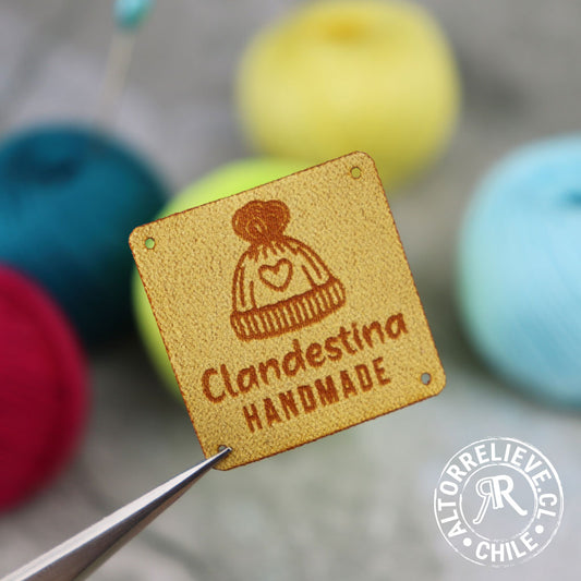 100 Etiquetas Gamuzina Cuadrada 3x3cm - Etiquetas Gamuzina - Altorrelieve Diseño