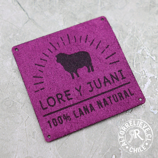 50/100 Etiquetas Gamuzina Cuadrada 5x5cm - Etiquetas Gamuzina - Altorrelieve Diseño