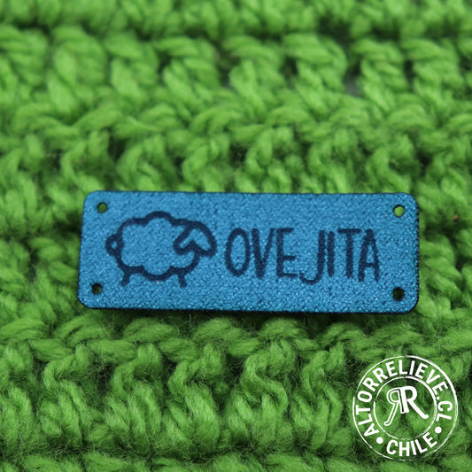 100 Etiquetas Gamuzina Rectangular 4x1,5cm - Etiquetas Gamuzina - Altorrelieve Diseño