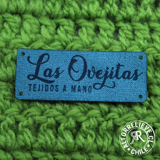 100 Etiquetas Gamuzina Rectangular 5x2cm - Etiquetas Gamuzina - Altorrelieve Diseño