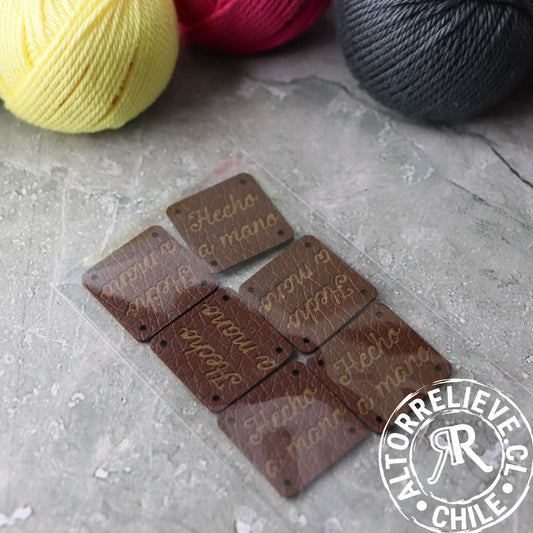 Set Etiquetas Hecho a Mano 4 - EcoCuero - Etiquetas Genéricas - Altorrelieve Diseño