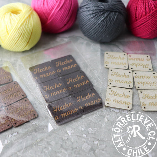 Set Etiquetas Hecho a Mano 4 - EcoCuero - Etiquetas Genéricas - Altorrelieve Diseño