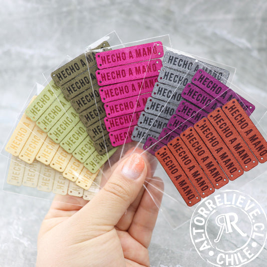 Set Etiquetas Hecho a Mano 2 - Gamuzina - Etiquetas Genéricas - Altorrelieve Diseño