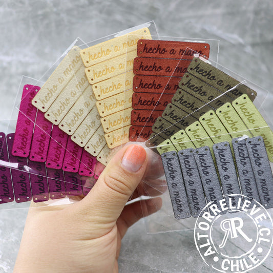 Set Etiquetas Hecho a Mano 3 - Gamuzina - Etiquetas Genéricas - Altorrelieve Diseño