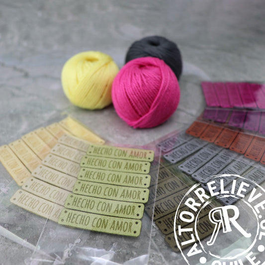 Set Etiquetas Hecho con Amor 1 - Gamuzina - Etiquetas Genéricas - Altorrelieve Diseño