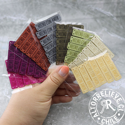 Set Etiquetas Hecho con Amor 1 - Gamuzina - Etiquetas Genéricas - Altorrelieve Diseño