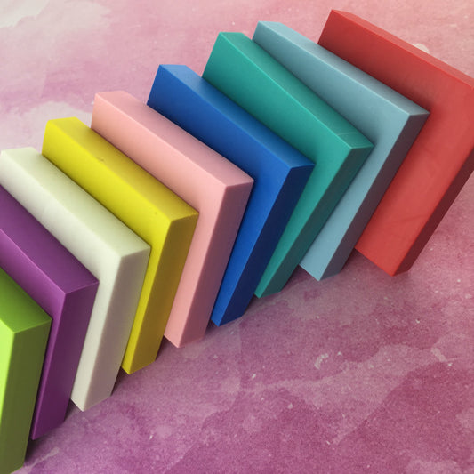 Goma para Carvar Cuadrado Turquesa - Gomas Carvar - Altorrelieve Diseño