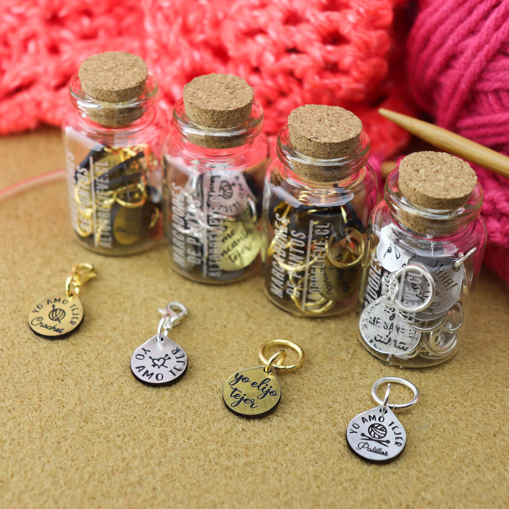 Set de Marcadores de Puntos para Crochet - Dorados - Marcador de Puntos - Altorrelieve Diseño