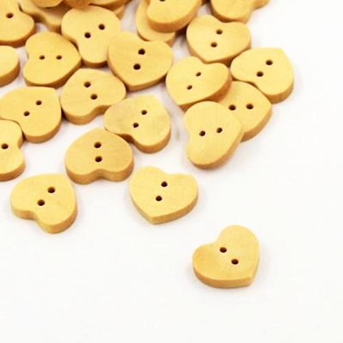 10 Botones de Madera Forma Corazón - Botones - Altorrelieve Diseño