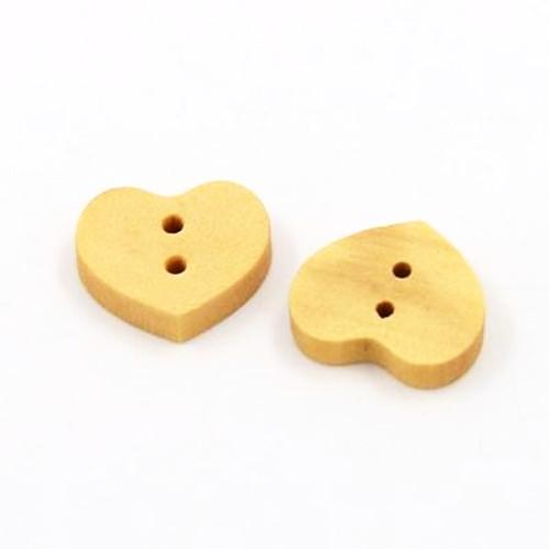 10 Botones de Madera Forma Corazón - Botones - Altorrelieve Diseño