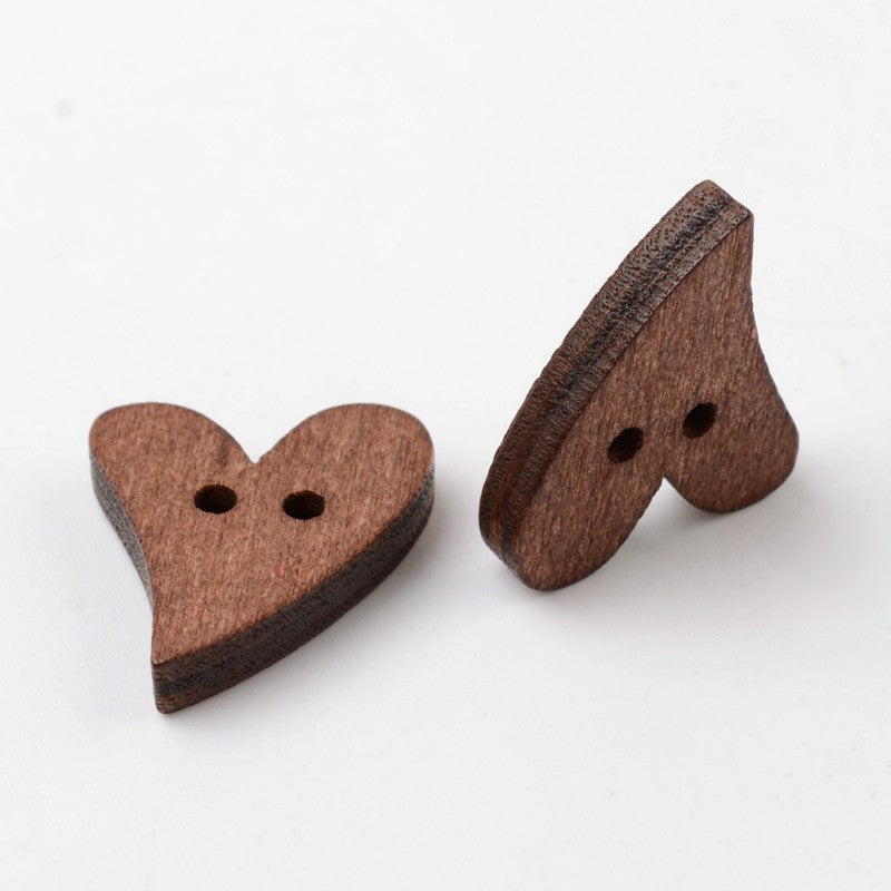 10 Botones de Madera Forma Corazón Feliz - Botones - Altorrelieve Diseño