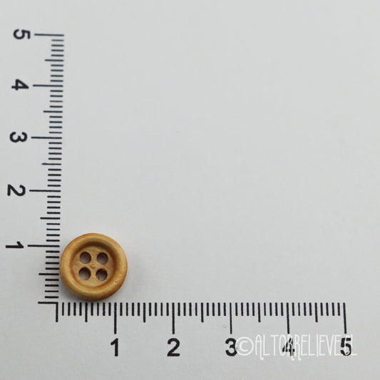 10 Botones de Madera Circular 11mm 4 perforaciones