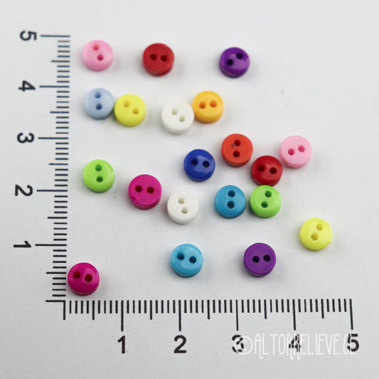 20 MiniBotones de Colores Resina Amigurumis 6mm