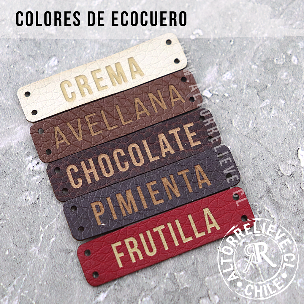 100 Etiquetas EcoCuero Ovalada 2x1cm - Etiquetas EcoCuero - Altorrelieve Diseño