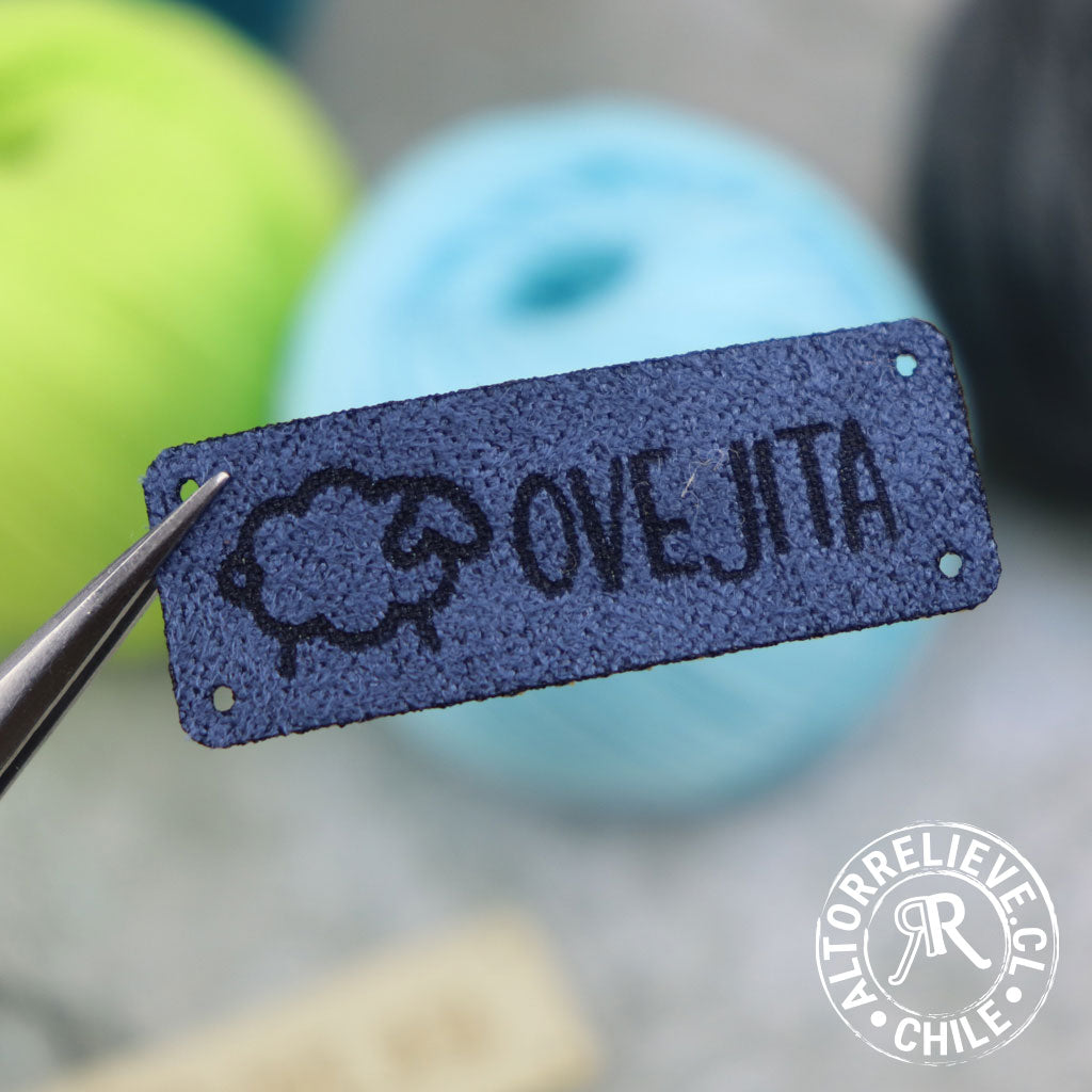 100 Etiquetas Gamuzina Rectangular 4x1,5cm